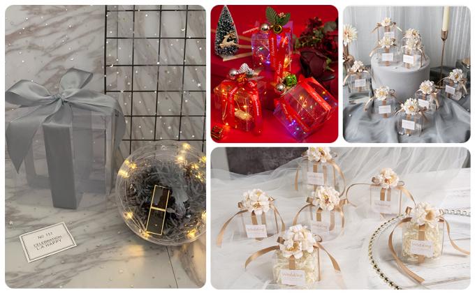 Caixas de presente do favor, bandeja, recipientes encaixotados, frasco, garrafa, escaninhos de armazenamento quadrados, casamento, partido, presente de aniversário 8