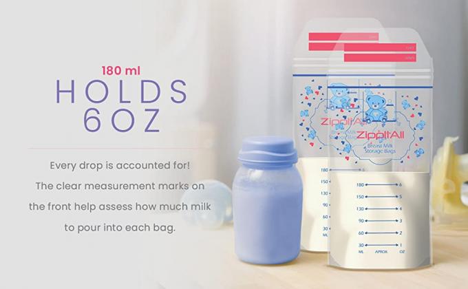 os sacos de um armazenamento de 6 onças 180ml fecham o cofre forte do congelador do selo do fechamento