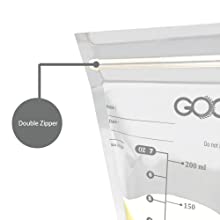 O saco de alimentação do alimento do leite em pó, saco do congelador do leite, fácil derrama, jorra, fecha a parte superior, aberto reusável e o fecho de correr fechados 0