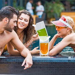 Sacos de pé do licor, malotes da bebida, garrafa ocultável do álcool para bebidas frias & quentes, reusável 5