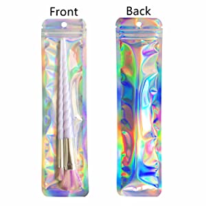 sacos holográficos para sacos resealable egticlive baratos de mylar do bloco das penas 100, calor holográfico da cor