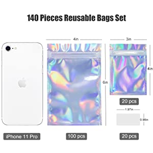 Cheire sacos de Mylar da prova, sacos Zip lockk pequenos da folha, favor do Natal de Dia das Bruxas, malote Slidelock da folha 1