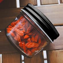 Tampas de Mini Canning Jars With Black, cosmético de vidro do recipiente do frasco do armazenamento, loção, creme, composição 8