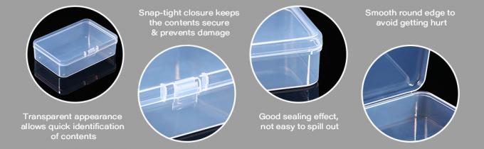 Caixa plástica dos recipientes de armazenamento dos grânulos, armazenamento de ofícios pequenos dos artigos, tampa articulada, joia, hardware 0