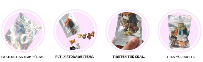 Logo Printed Mylar Bag feito sob encomenda, vário saco da janela do espaço livre da cor, malote de empacotamento Zip lockk de Mylar 2