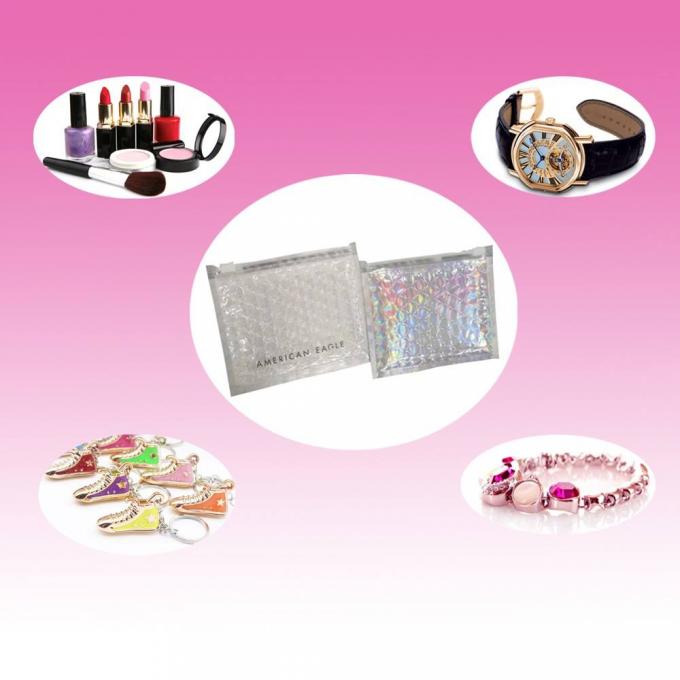 Sacos cosméticos do zíper do slider da bolha da composição, malote acolchoado fecho de correr para a beleza, cuidados com a pele, pacote do saco da joia 3