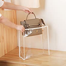 Bolsa luxuosa da bolsa do PVC do projeto elegante, organizador Dust Cover, protetor do saco, fechamento instantâneo magnético 9