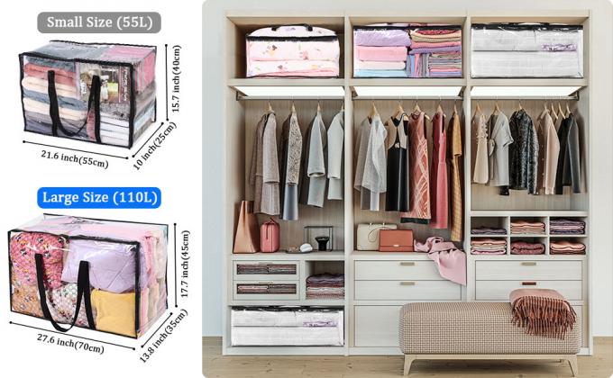 O organizador cosmético do arti'culo de tocador, capacidade impermeável, grande, Tote Bag móvel, zíper underbed do armazenamento leva o saco 27