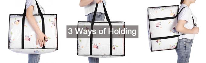 O organizador cosmético do arti'culo de tocador, capacidade impermeável, grande, Tote Bag móvel, zíper underbed do armazenamento leva o saco 31