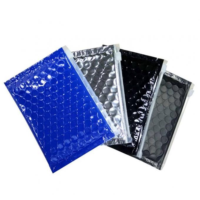 Saco plástico de bolhas Zip lockk do ar do slider de Anti-choque, bolha colorida que empacota, malote de empacotamento do zíper cosmético da composição 0