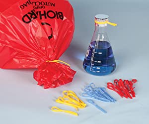 laços do laço do silicone, laços para sacos do biohazard, laços autoclávicos do saco