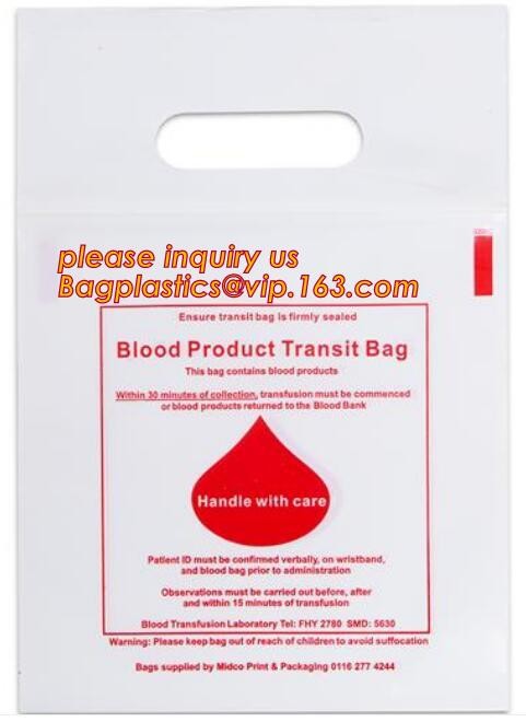 O desperdício autoclávico do Biohazard do sangue ensaca o malote do zíper para o espécime médico 0