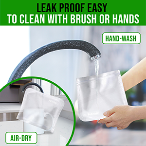 PEVA, silicone, sacos Resealable do alimento do congelador do armazenamento reusável, recipiente hermético do almoço do Zip lockk da prova do escape 4