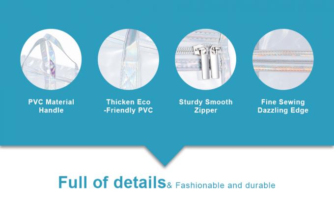 Saco do armazenamento do arti'culo de tocador da composição do curso do PVC, grande capacidade Tote Bag, organizador cosmético Bag da roupa 1
