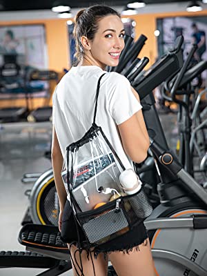 Os sacos de cordão, saco claro pequeno impermeável para a segurança do concerto do trabalho do evento desportivo das faculdades do estádio aprovaram 22