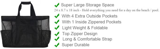 Mesh Beach Bags Totes, bolsos da extra grande, saco de Duffle grande desproporcionado, sacos líquidos, bolsos do produto do mantimento 0