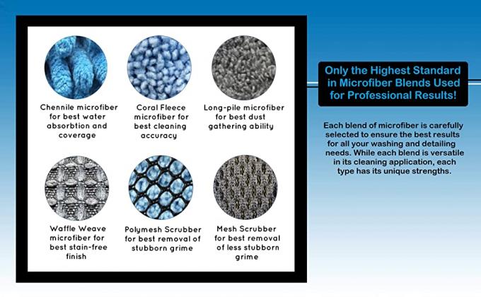 Do carro limpo dos acessórios do carro a limpeza de lavagem ajustou 7 em 1 jogo portátil da lavagem de carros, espanador da escova, toalha do carro de Microfiber 8