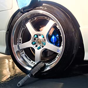 Do carro limpo dos acessórios do carro a limpeza de lavagem ajustou 7 em 1 jogo portátil da lavagem de carros, espanador da escova, toalha do carro de Microfiber 5