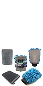 Categoria média superior Clay Mitt de Sudz Budz, lavagem de Microfiber e luva da lavagem de carros do purificador, 2pcs