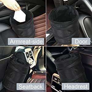 O lixo do carro ensaca o organizador Bag Cooler do assento traseiro do carro, lata de lixo do carro, bolsos do armazenamento, escaninho portátil dobrável 15