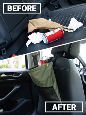 Saco de suspensão do lixo do carro, escaninho de lixo do carro de Collapsible Portable Waterproof do organizador da Escape-prova dos bolsos do armazenamento 17