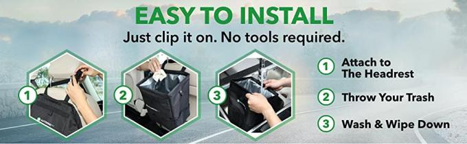 Saco de suspensão do lixo do carro, escaninho de lixo do carro de Collapsible Portable Waterproof do organizador da Escape-prova dos bolsos do armazenamento 9