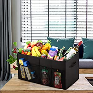 O organizador For SUV do tronco de carro, grande capacidade expansível, organizador resistente do armazenamento do tronco da carga, desliza não inferior 15