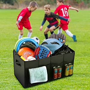 O organizador For SUV do tronco de carro, grande capacidade expansível, organizador resistente do armazenamento do tronco da carga, desliza não inferior 14