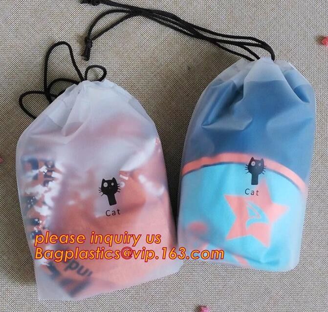 Saco biodegradável com impressão, saco de plástico 12 da lavanderia do cordão da lavanderia de Logo Printed Poly Drawstring Hotel /Travel