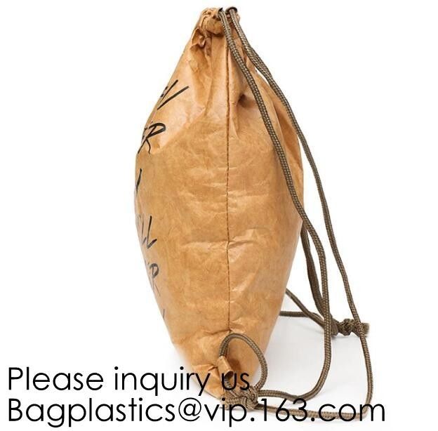 Trouxa do cordão - saco de papel do saco de Tyvek, saco impermeável de Tyvek para o Gym ou curso, dentro da trouxa Zippered Colorf 1 do bolso