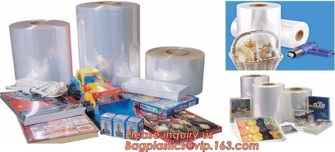 O PE encolhe o branco 4m x 50m 210um do filme, envoltório automático do psiquiatra do calor do filme de POF, bloco de filme shrinkable 4 do psiquiatra da etiqueta do produto comestível POF