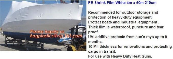 O PE encolhe o branco 4m x 50m 210um do filme, envoltório automático do psiquiatra do calor do filme de POF, bloco de filme shrinkable 2 do psiquiatra da etiqueta do produto comestível POF
