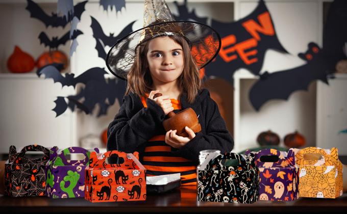 Sacos do gramado da abóbora, folha festiva, decorações de Dia das Bruxas, truque ou tratamento, fontes do partido, sacos gigantes do presente 11