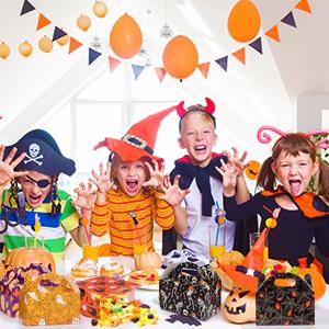 Sacos do gramado da abóbora, folha festiva, decorações de Dia das Bruxas, truque ou tratamento, fontes do partido, sacos gigantes do presente 17