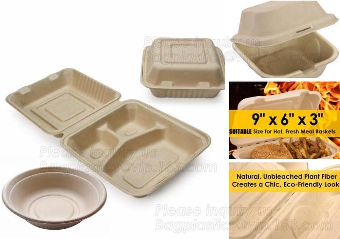 100% biodegradável e polpa compostable da cana-de-açúcar que empacota a placa de papel descartável, vagabundos ovais da placa de papel do baggase da cana-de-açúcar