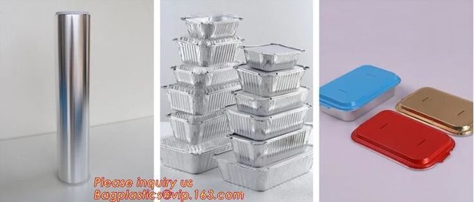 O retângulo deu forma a tampas de alumínio descartáveis de Pan Take-Out Food Containers With da folha de alumínio/sem tampa 5