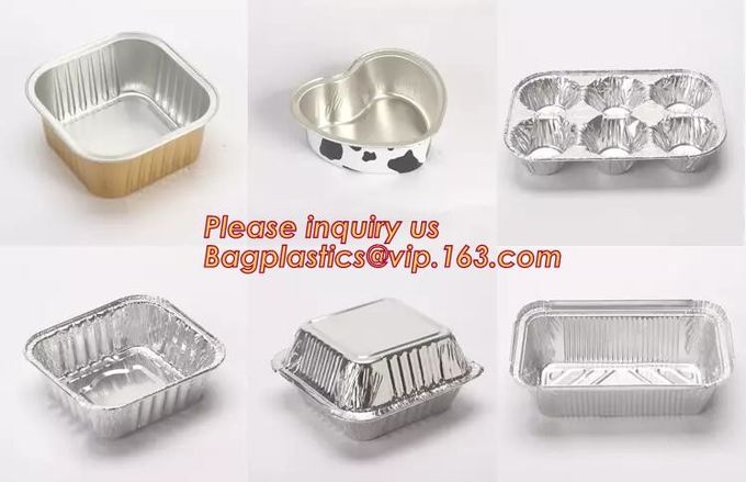 O retângulo deu forma a tampas de alumínio descartáveis de Pan Take-Out Food Containers With da folha de alumínio/sem tampa 13