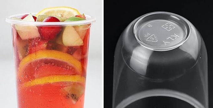 Copos transparentes de Juice Coffee Tea Takeaway Packaging da bebida do copo plástico descartável criativo em forma de u com tampa 14