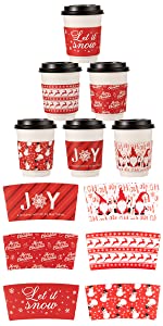 Luvas do copo de chá do café do Natal de 30 blocos