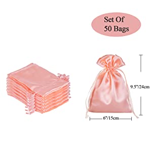Tamanho: Nossos sacos do cetim com cordão são tamanho em 6 x 9,5 polegadas/15x24cm