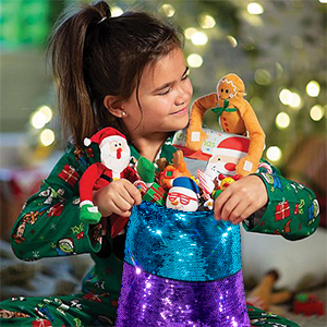 Saco do partido do presente do Natal da trouxa do cordão da lantejoula, malote de Organza, malote de seda do malote do cetim, malote da camurça 1