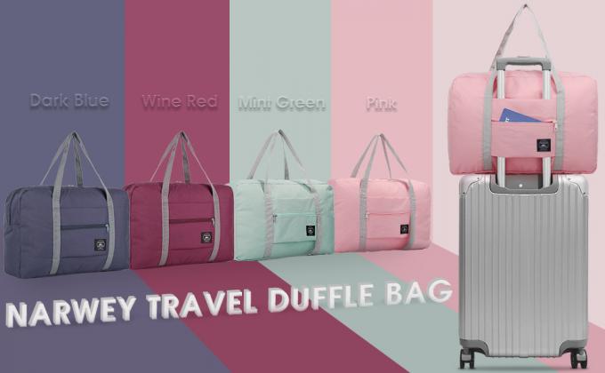 Saco de Duffel dos esportes, saco dobrável do armazenamento, composição do arti'culo de tocador, sacos do algodão da lona da mala a tiracolo do curso com zíperes 19