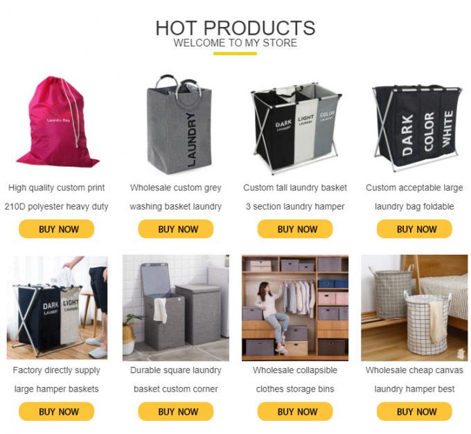 O saco da lavanderia, cesta dobrável do classificador da lavanderia, multi compartimentos, quarto veste o armazenamento, lavando a cesta 7