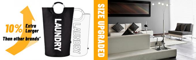 Carro de lavanderia sujo de lavagem da cesta de lavanderia do cabaz melhor com punho, armazenamento fácil dobrável da cesta de lavanderia 0