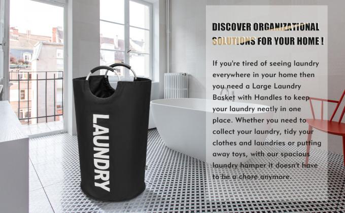 Carro de lavanderia sujo de lavagem da cesta de lavanderia do cabaz melhor com punho, armazenamento fácil dobrável da cesta de lavanderia 9