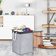 Cubo do armazenamento, cesta de canto empilhável das cestas de lavanderia, grande organizador For Clothes Toys das cestas do armazenamento 5