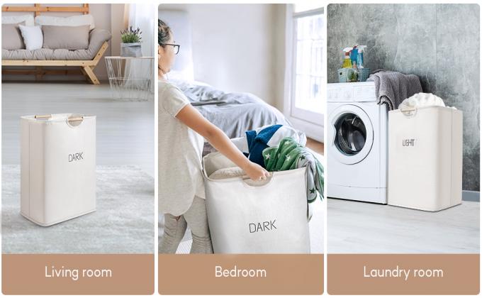 Cestas de lavanderia com Carry Handles fácil, cabaz, escaninhos de lavagem de dobramento, banheiro da lavandaria da família 18