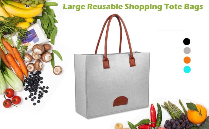 Grande reusável dos sacos de compras de Eco dos sacos de mantimento feito pelo produto sentido da tela ensaca o curso à moda Tote Bag Gray 0