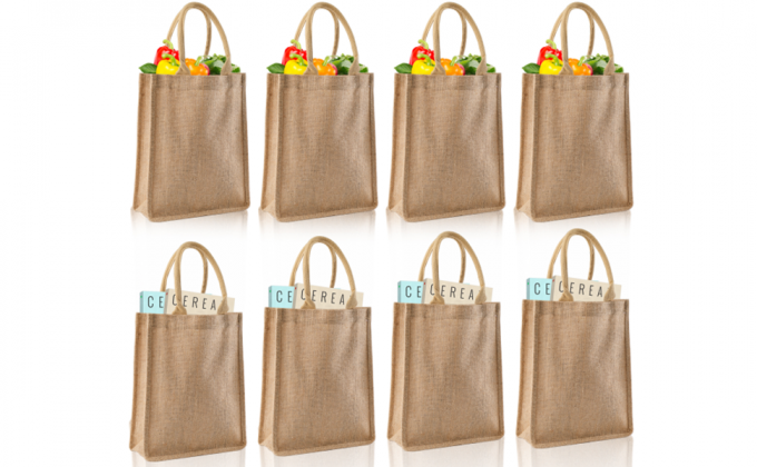 Bolso interno do zíper de Tote Bag Full Gusset With da juta de Tote Bags Bulk Laminated Interior de serapilheira, DIY Art Crafts 14