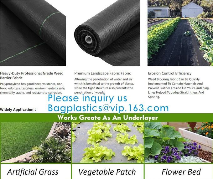 Tela de jardinagem personalizada Rolls da categoria, controle de ervas daninhas, Eco-amigável, cama de flor, palha de canteiro, Pavers, afiação, estacas 24 do jardim
